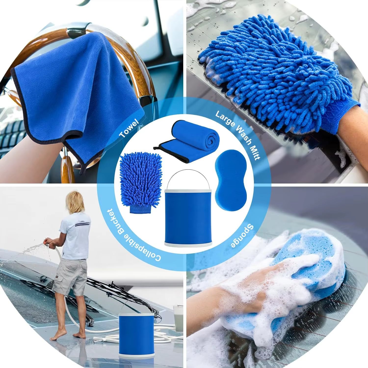 Ultimate 5/13-Piece Car Wash Detail Brush Set - Your Essential Toolkit for Pristine Automotive Care!