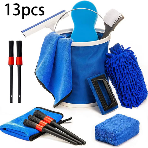 Ultimate 5/13-Piece Car Wash Detail Brush Set - Your Essential Toolkit for Pristine Automotive Care!